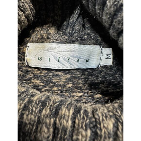 Willow Knit Funnel Neck Sweater Gray Taupe Cotton Textured Weave SZ M USA - Picture 3 of 6